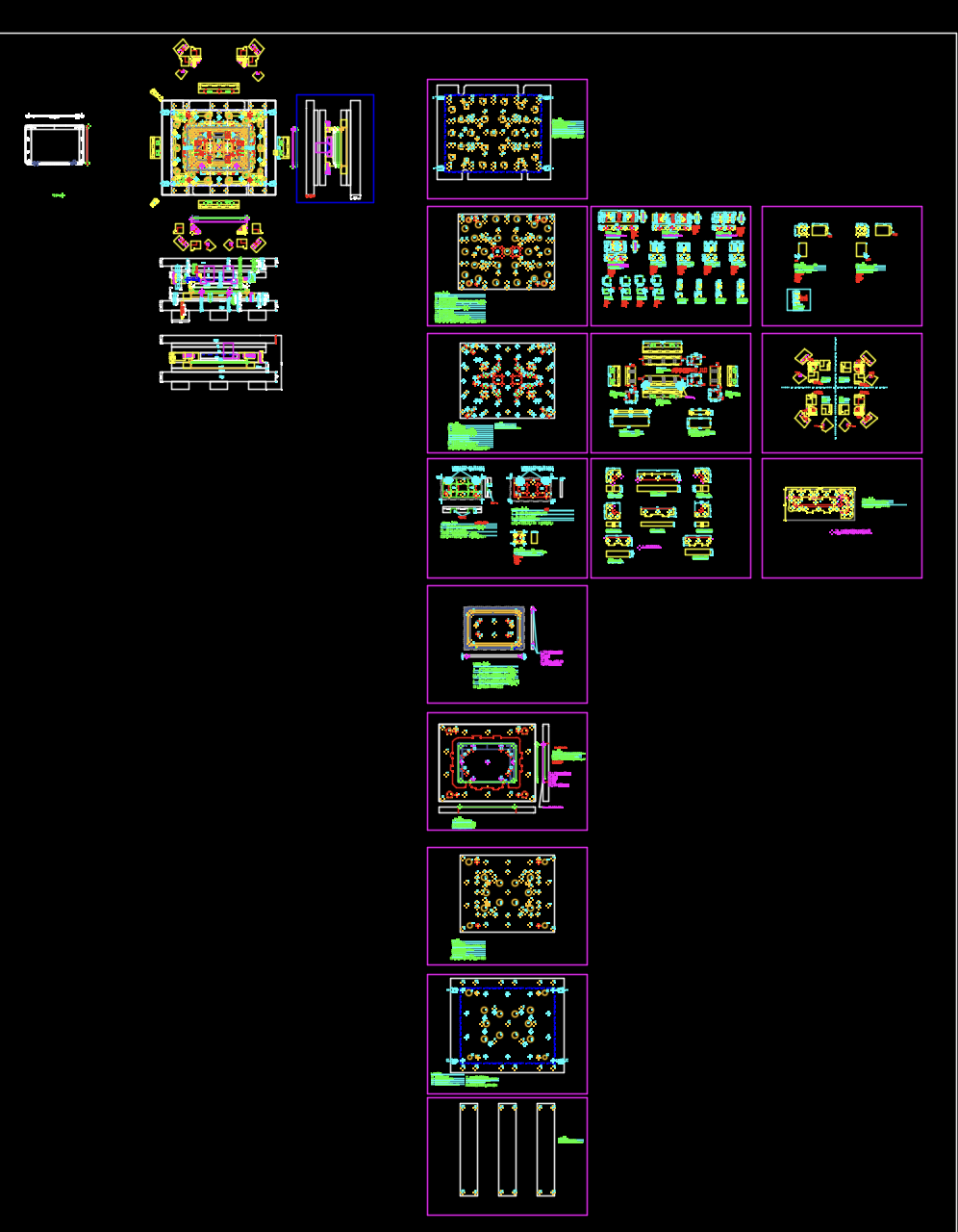 显示器屏幕外壳侧切模具图
